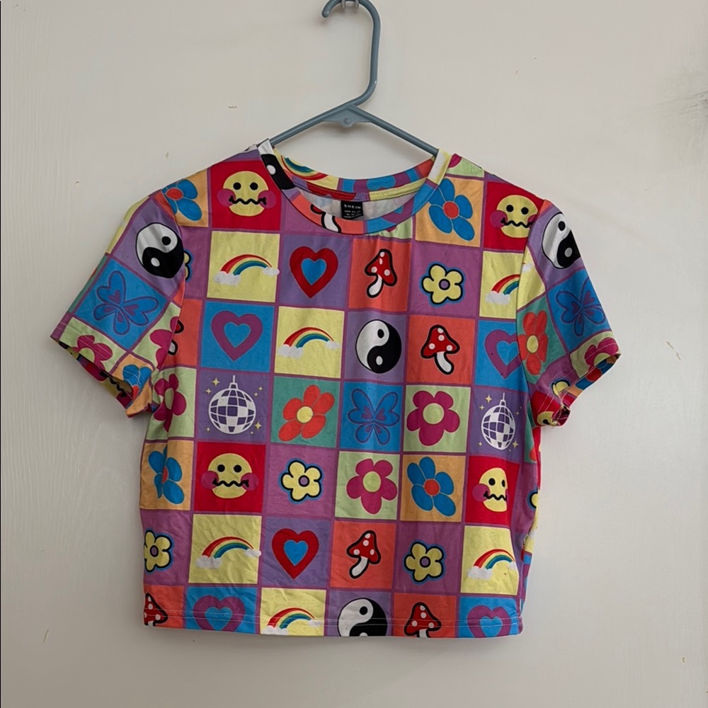 Shein Graphic Crop Top - Size 12